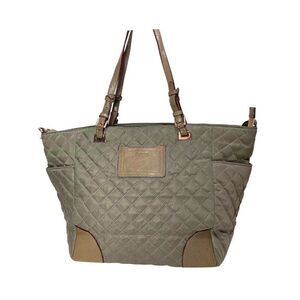 MZ Wallace Quilted Shoulder Tote Bag Grey Travel Commute Lightweight